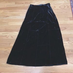 D.Exterior Black Velvet Maxi Skirt - Size 8